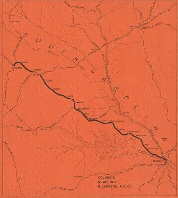 Columbia, Newberry & Laurens Railroad map 1973