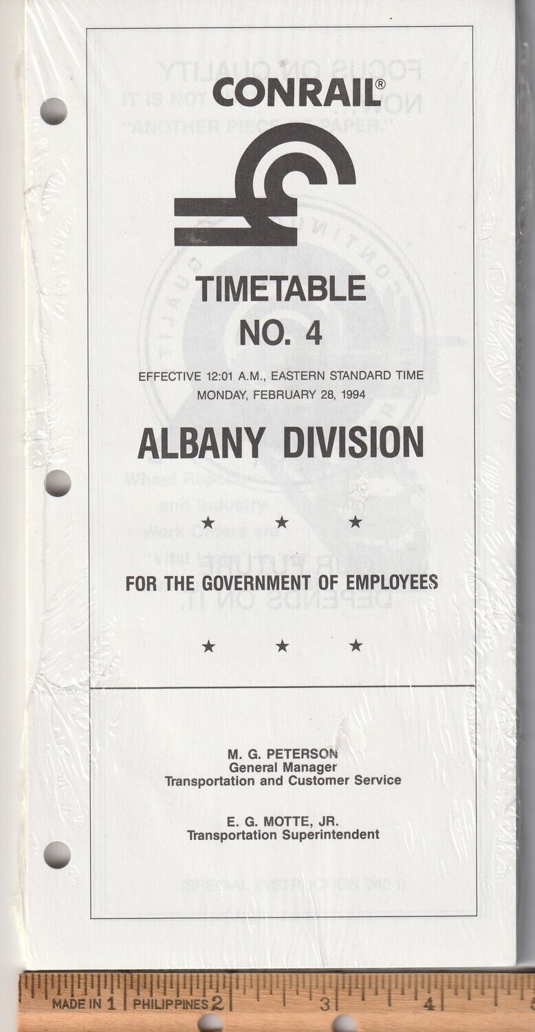 Conrail Albany Division 1994