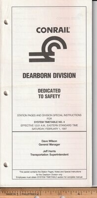 Conrail Dearborn Division 1997