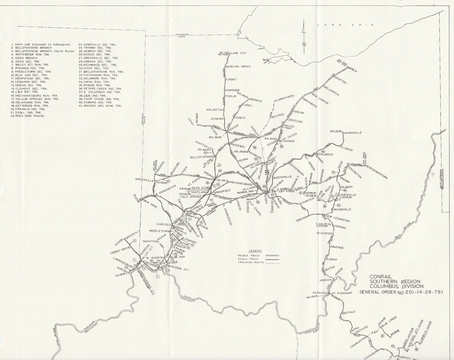 Conrail Columbus Division map 1979