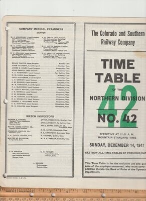 Colorado & Southern Northern Division 1947