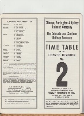 Colorado & Southern Denver Division 1964
