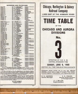 Chicago, Burlington & Quincy Chicago and Aurora Divisions 1968