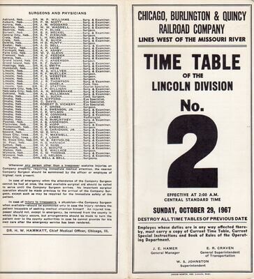Chicago, Burlington & Quincy Lincoln Division 1967