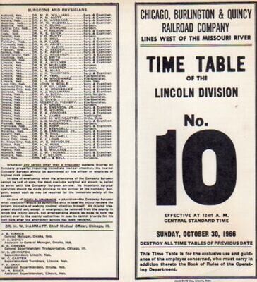Chicago, Burlington & Quincy Lincoln Division 1966