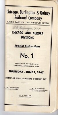 Chicago, Burlington & Quincy Chicago and Aurora Divisions 1967