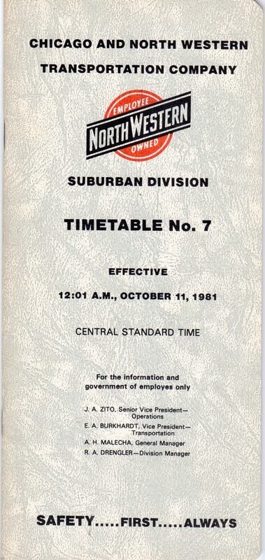 Chicago & North Western Suburban Division 1981