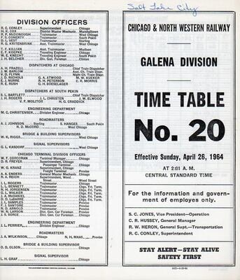 Chicago & North Western Galena Division 1964