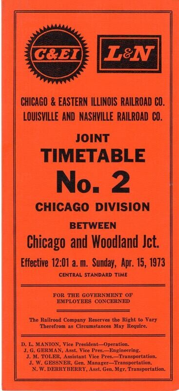 Chicago & Eastern Illinois / Louisville & Nashville Chicago Division 1973