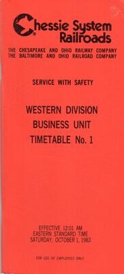 Chessie System Western Division Business Unit 1983