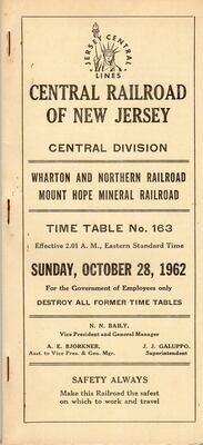 Central Railroad of New Jersey Central Division 1962