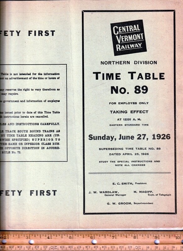 Central Vermont Northern Division 1926