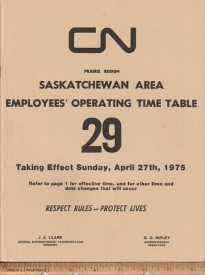 Canadian National Saskatchewan Area 1975