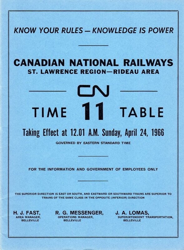Canadian National Rideau Area 1966