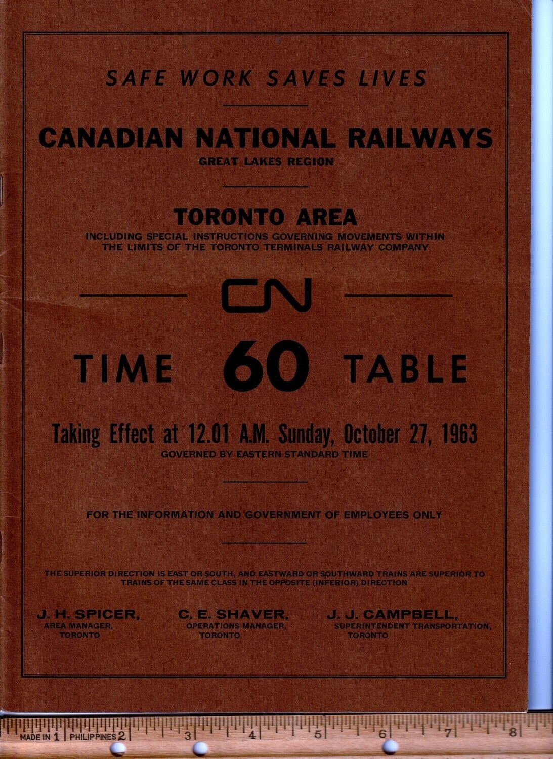 Canadian National Toronto Area 1963