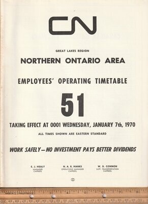 Canadian National Northern Ontario Area 1970