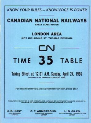 Canadian National London Area 1966