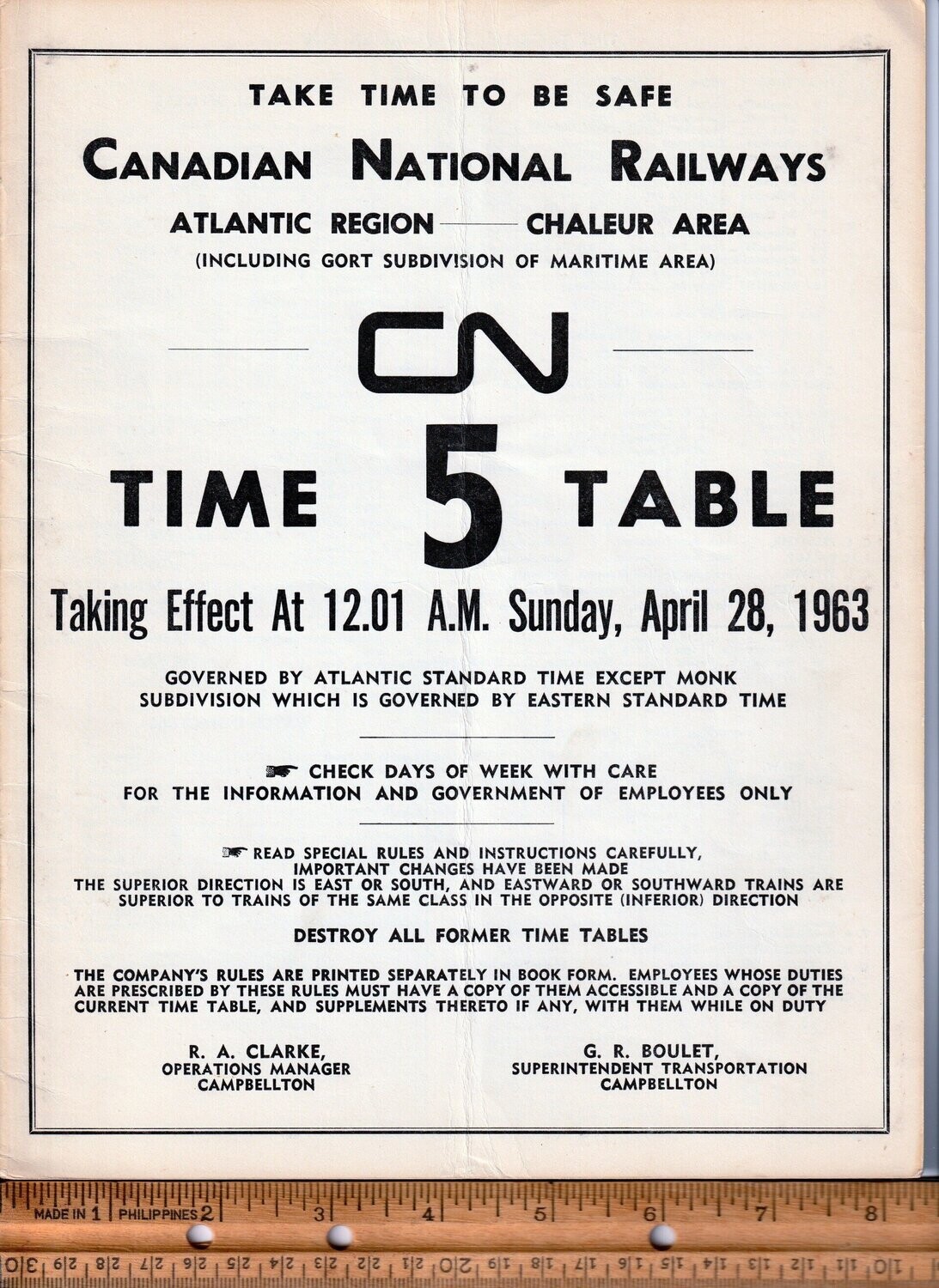 Canadian National Chaleur Area 1963