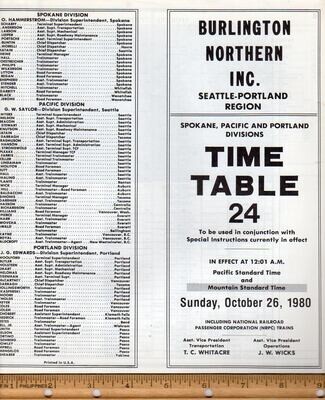 Burlington Northern Seattle-Portland Region 1980