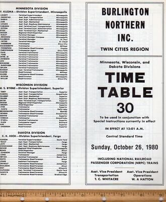 Burlington Northern Twin Cities Region 1980