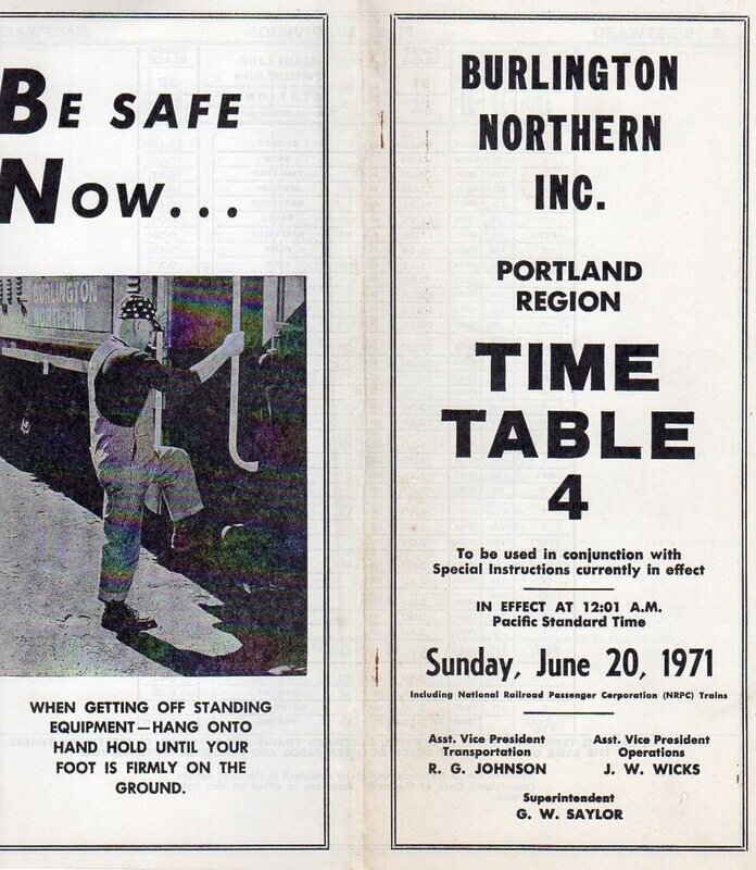 Burlington Northern Portland Region 1971