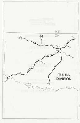 Burlington Northern Tulsa Division Map 1994