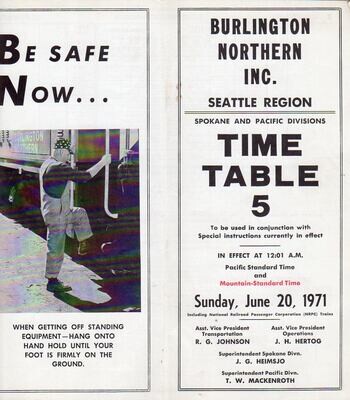 Burlington Northern Seattle Region 1971