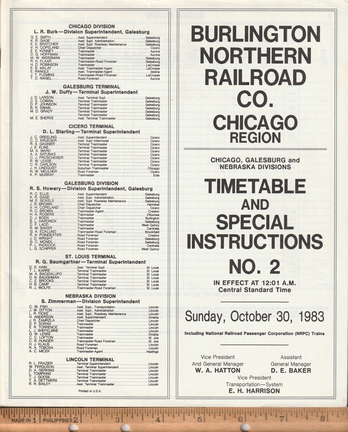 Burlington Northern Chicago Region 1983