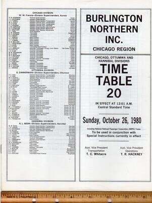Burlington Northern Chicago Region 1980