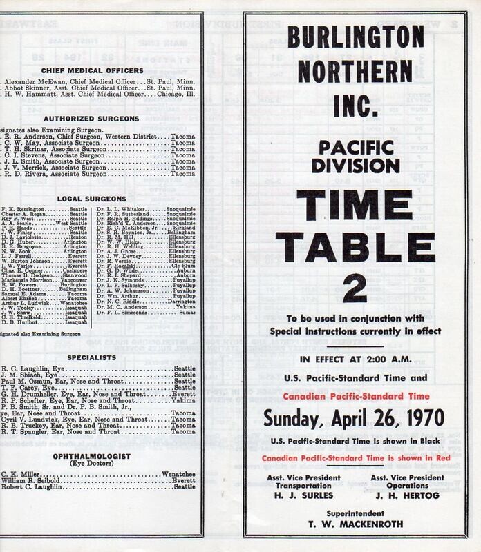 Burlington Northern Pacific Division 1970