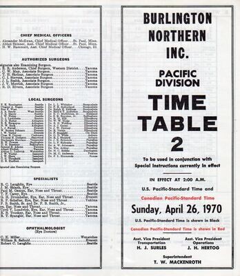 Burlington Northern Pacific Division 1970