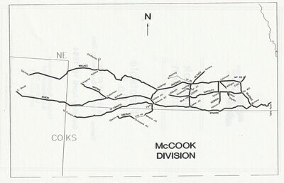 Burlington Northern McCook Division map 1994
