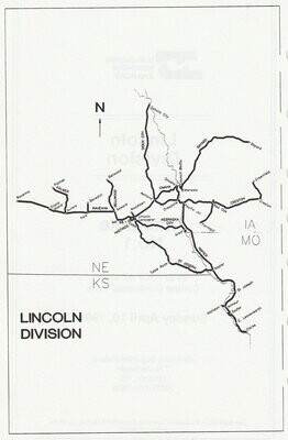 Burlington Northern Lincoln Division map 1994