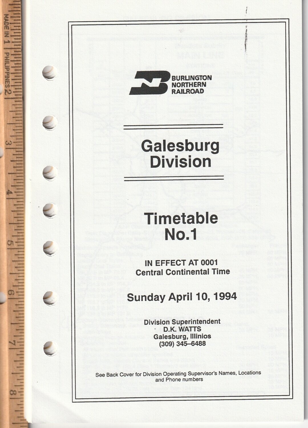 Burlington Northern Galesburg Division 1994