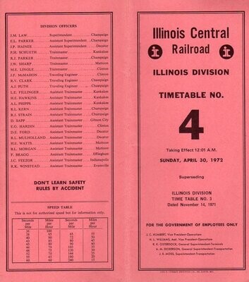 Illinois Central Illinois Division 1972