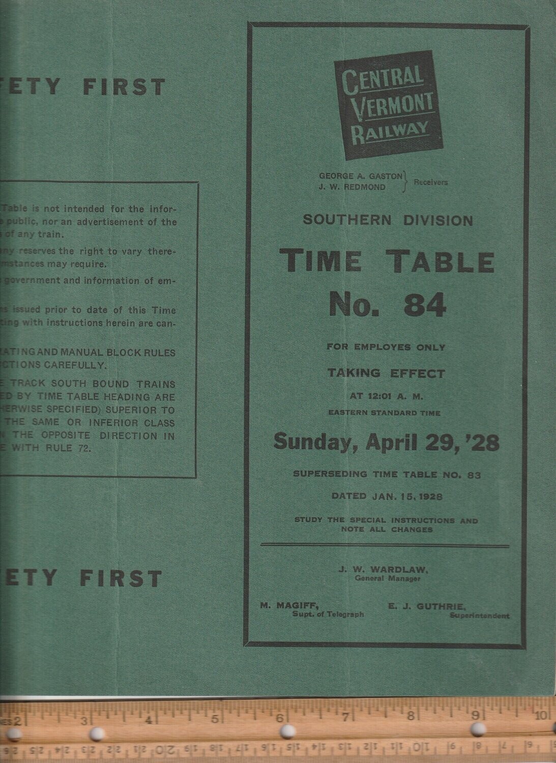 Central Vermont Southern Division 1928