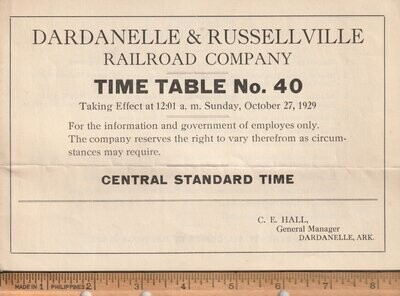Dardanelle & Russellville Railroad 1929