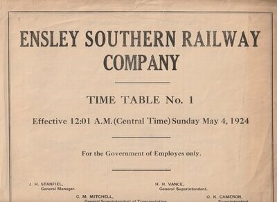 Ensley Southern Railway 1924