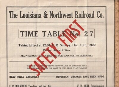 Louisiana and Northwest Railroad 1922