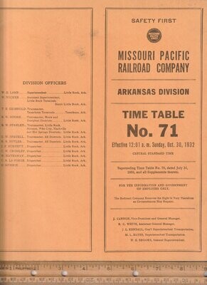 Missouri Pacific Arkansas Division 1932