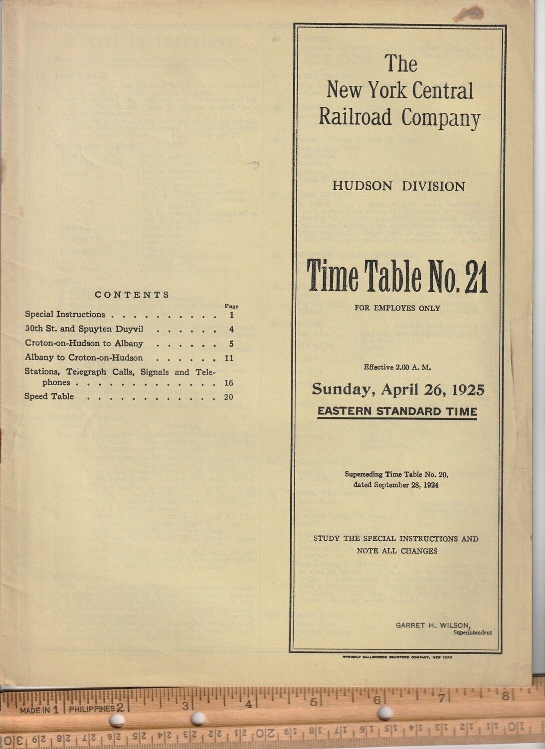 New York Central Hudson Division 1925