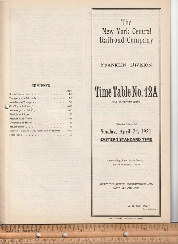 New York Central Franklin Division 1921