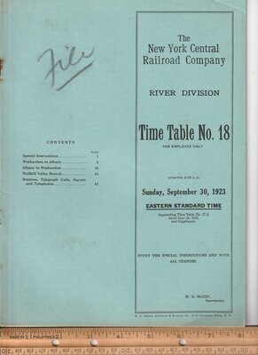 New York Central River Division 1923