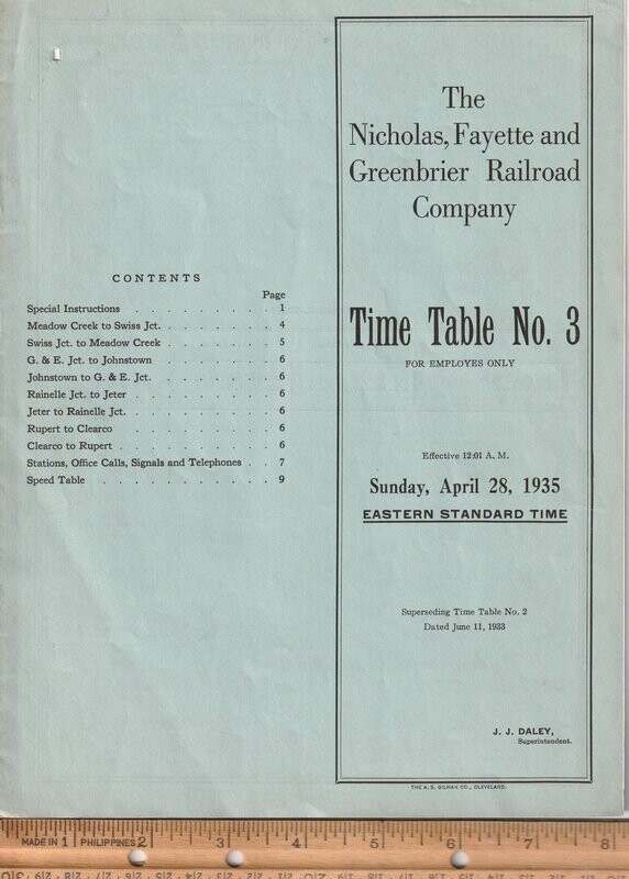 Nicholas Fayette and Greenbrier Railroad 1935