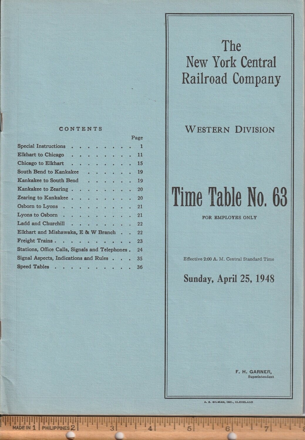 New York Central Western Division 1948