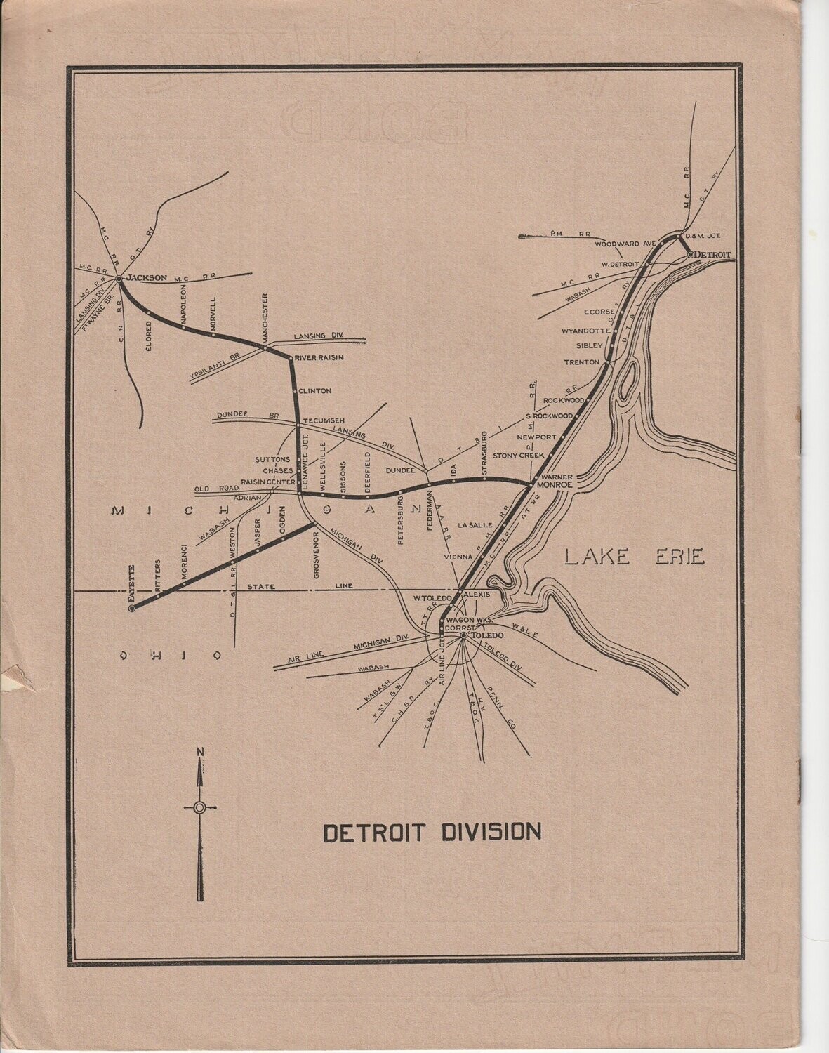 New York Central Detroit Division Map 1918