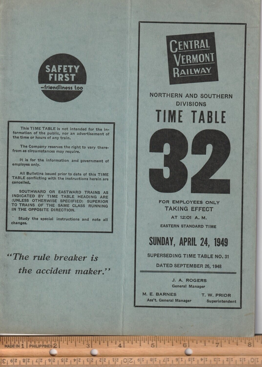 Central Vermont Railway 1949