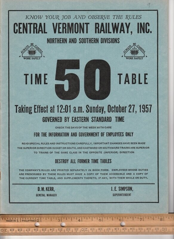 Central Vermont Railway 1957