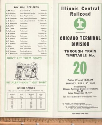 Illinois Central Chicago Terminal Division 1972