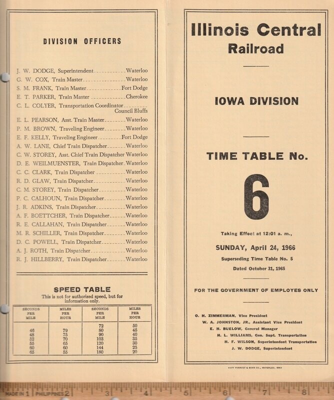 Illinois Central Iowa Division 1966